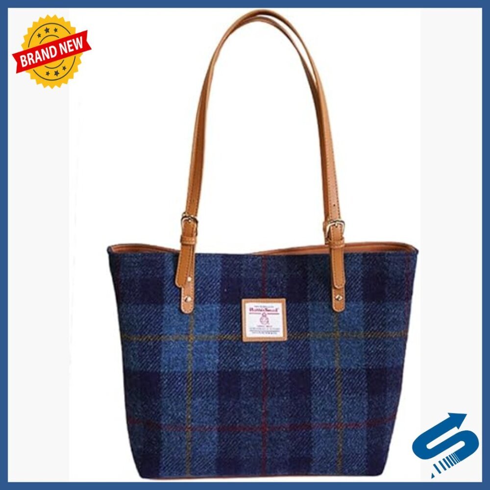 Large Harris Tweed Tote Bag Handmade Wool Hobo Shoulder Bag